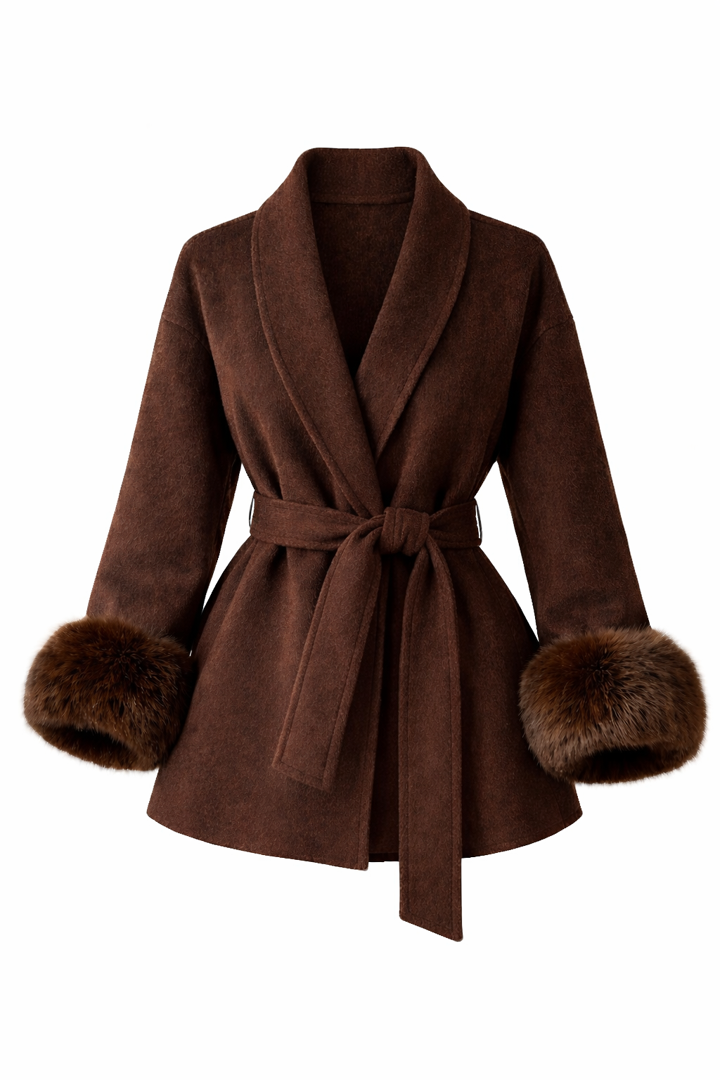 Atelier Sable Fur-Cuff Coat