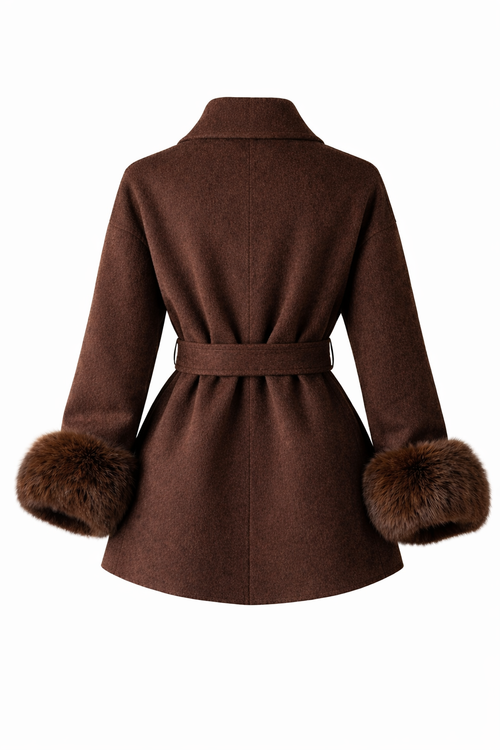 Atelier Sable Fur-Cuff Coat